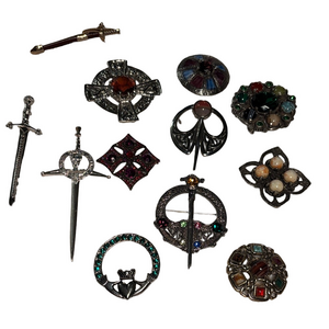 Vintage Brooch and Pin Collection Gorgeous Gem Stones, Well Made